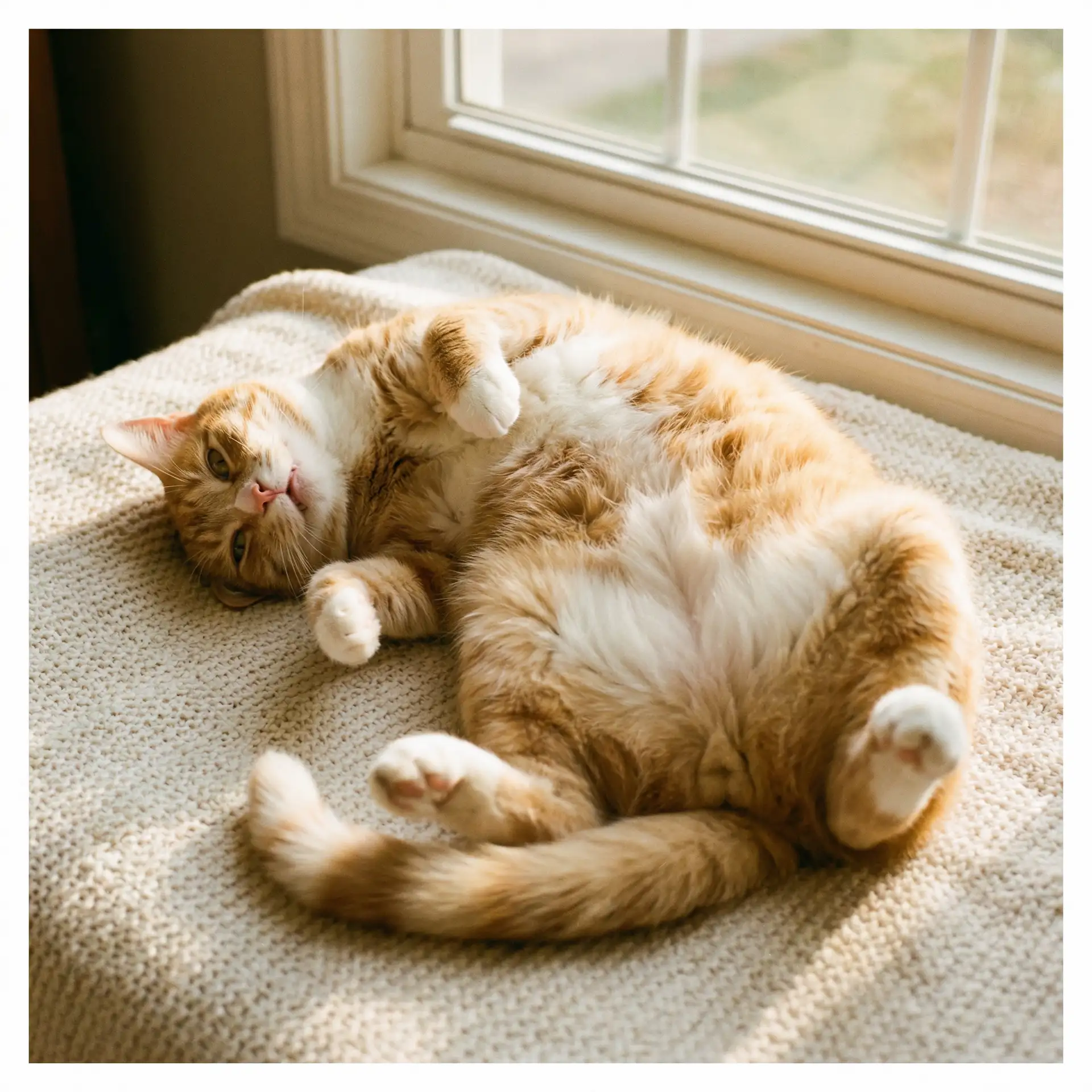 猫咪仰躺露出肚皮 - 磁力猫 官网